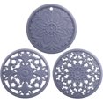 thumbnail image 1 of Trivets for Hot Dishes Hot Pads Kitchen Silicone Pot Holders Silicone Mats for Kitchen Counter Trivet for Hot Pots & Pans Heat Mat for Table Round Trivet Mat Set, 1 of 8
