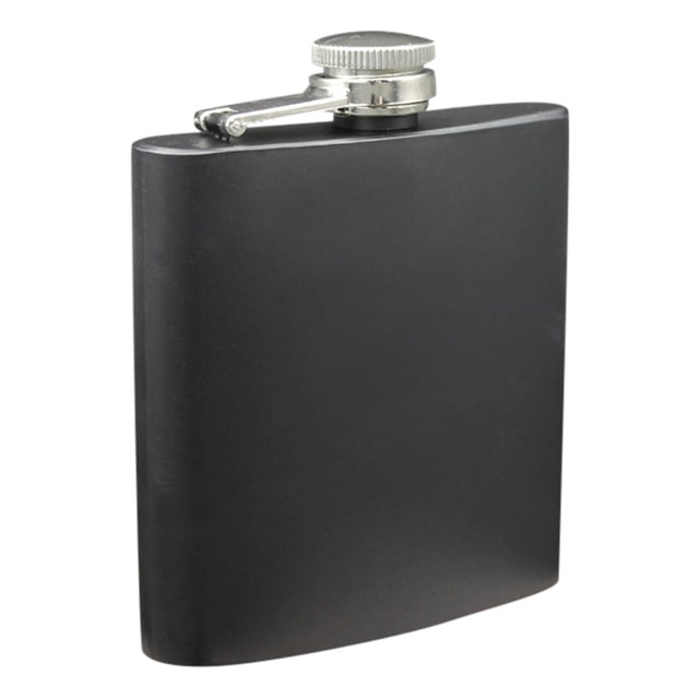 Flasque de Poche en Acier Inoxydable pour Hanches, Alcool, Whisky, Liqueur, Bouchon à Vis 6 oz. une Flasque Élégante en Acier Inoxydable Noire avec une surface Lisse et un Bouchon à Vis Fixé à un Support. Conçue pour la Portabilité, Elle Contient jusqu'à 6 Onces de Liqueur et Est Idéale pour les Voyages, la Pêche Ou les Activités de Plein Air. Sa construction Durable et Étanche Assure une Utilisation Durable.