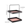 thumbnail image 3 of Cosmetic Cases 2 Tier Countertop Organizer For Bathroom Counter Shelf Serving Tray Cosmetic Perfume Storage Rack Kitchen Rack Bathroom Accessories Organizer Rectangle Black, Cosmetic Cases for Women, 3 of 9