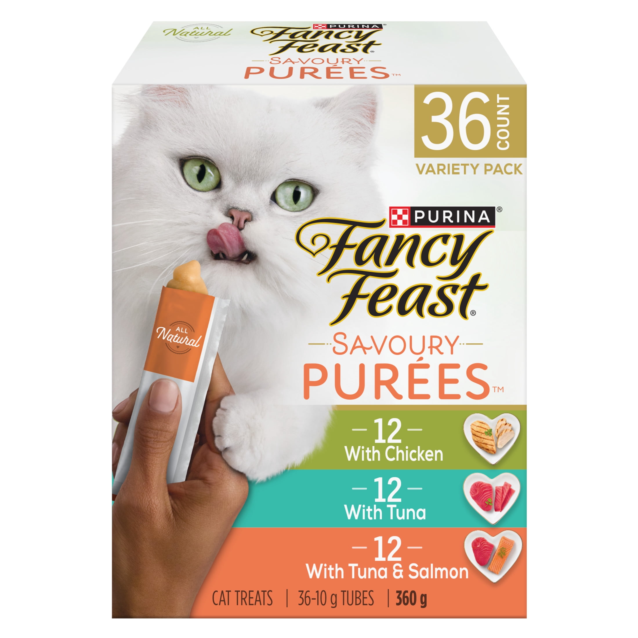 Fancy Feast Savoury Purée Naturals Variety Pack, Cat Treats