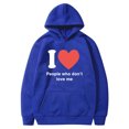 thumbnail image 1 of Penkiiy Chandail à Capuche Unisexe pour Hommes, Imprimé Saint-Valentin, Bleu, 1 of 2