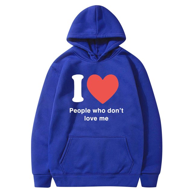Penkiiy Chandail à Capuche Unisexe pour Hommes, Imprimé Saint-Valentin, Bleu