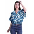 thumbnail image 2 of Moomaya Hauts Cache-Cœur pour Femmes Imprimés Taille Élastique Manches Boxy Blouse Cache-Cœur Décontractée, 2 of 4