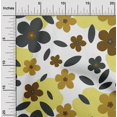 thumbnail image 2 of oneOone Cotton Poplin Yellow Fabric Floral Craft Projects Decor Fabric Printed By The Yard 42 Inch Wide, 2 of 4