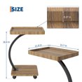 thumbnail image 2 of Rolling C Shaped Laptop Desk 2 Tier with Wheels, Space Saving Mobile Bedside Table with Lockable Casters, Compact Computer Stand for Sofa Small Spaces, Natural Wood/White/Walnut, 2 of 7