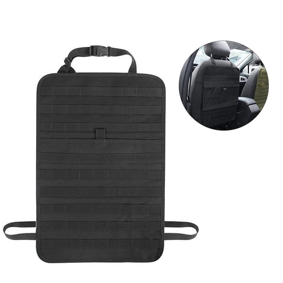 OULII Hanging Bag for Long-distance Travel Black Car Seat Back 1Pack