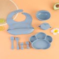 thumbnail image 3 of DEBGFS 1 Set/8pcs Baby Feeding Set Includes Suction Bowl & Plate  Baby Spoon & Fork  Sippy Cup With Lid | Baby Feeding Supplies, 3 of 7