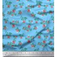 thumbnail image 1 of Soimoi polyester Crepe Fabric Leaves & Rose Floral Print Sewing Fabric Yard 42 Inch Wide, 1 of 3