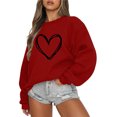 thumbnail image 1 of Rbaofujie Vintage Chandail Mode Femmes Décontracté à Manches Longues Col Rond Imprimé Chandail pour Dames Hauts Blouse Rouge Esthétique Chandails à Capuchon, 1 of 2