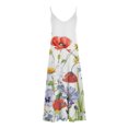 thumbnail image 5 of SMihono Robes d'Été Bohémiennes Femmes Grande Taille Mode Femmes Été Décontracté Imprimé Col en V Camisole Sans Manches Longue Robe, 5 of 5