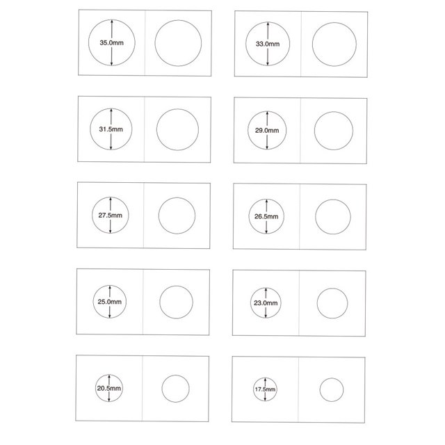 50Pcs Pièce de Monnaie Album Léger Lisse Petit Timbre Léger PortableCoin Support d'Album Multi Sortes Style Rétro Collection Organisateur Hard Souvenir Blanc 5