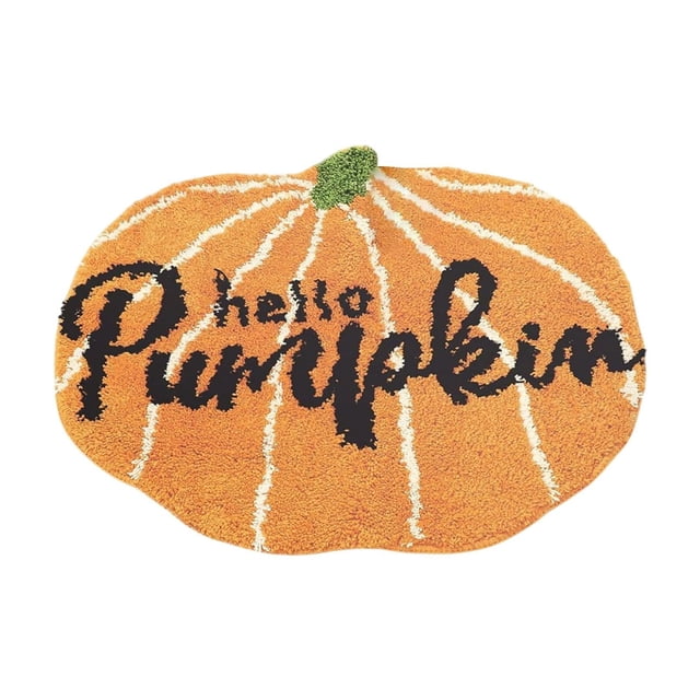 SLYNSHome Halloween Pumpkin Floor Mat,Soft Absorbent Bath Mat Area Rugs for Front Door Bedroom Living Room