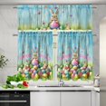 thumbnail image 4 of Happy Easter Bunny Kitchen Curtain Valance and Tiers Cute Rabbit 24 Inch Length Tier Curtains with Valance Rod Pocket Window Tiers Home Collection,3 Pack Holiday Decoration,Size M, 4 of 4
