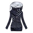 thumbnail image 1 of Ruimatai Women's Solid Stitching Drawstring Hooded Slim Fashion Jacket Coat Outwear, 1 of 2