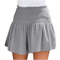 thumbnail image 3 of zanvin Short d'Été Décontracté Taille Haute Uni pour Femme, Gris, 3 of 5