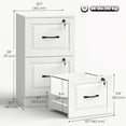 thumbnail image 3 of HOMCOM 2 Drawer File Cabinet with Lock, Vertical Filing Cabinet, White, 3 of 10