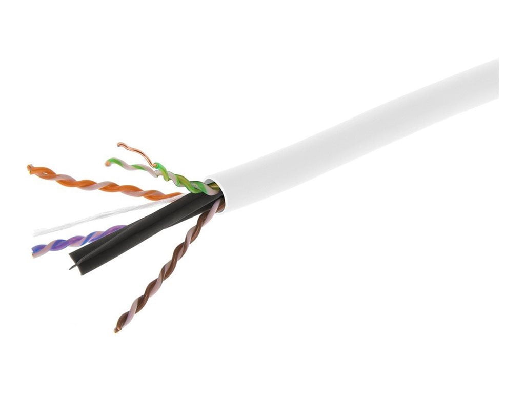 Monoprice - Bulk cable - TAA Compliant - 500 ft - UTP - CAT 6 - IEEE 802.3af/IEEE 802.3at - CMP - solid - white