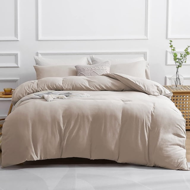 Duvet Cover Queen -Piece Prewashed Ultra Soft Queen Bedding Set - Features Zipper Closure and Corner Ties Includes Duvet Cover x Pillowcases No Comforter