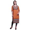 thumbnail image 1 of Bimba Robes Tuniques Droites pour Femmes Kurti Imprimé Tenue d'Été Kurta, 1 of 5