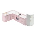 thumbnail image 3 of MERIGLARE 1/12 Dollhouse Mini Furniture Kitchen Set Cooking Table Cabinet Model for 3+ Pink, 3 of 9