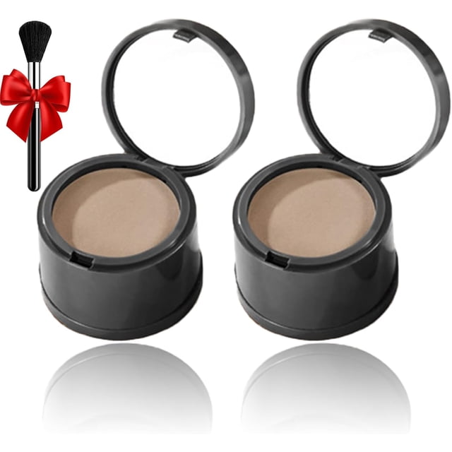 Covrix Poudre Capillaire Instantanée, Poudre pour Ligne de Cheveux Covrix, Poudres Anticernes pour Ligne de Cheveux, Retouche de la Couverture des Cheveux Gris pour Femmes et Hommes, Retouche des Racines de la Ligne de Cheveux Coloration (2 Pcs Brun Clair)