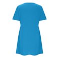 thumbnail image 4 of biudgviw Robes d'Été pour Femmes à Manches Courtes Col Ras du Cou Ajourées Robe T-Shirt Ligne A Décontractée Ample Mini-Robe, 4 of 5