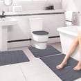 thumbnail image 4 of Viflosae 4 PCS Memory Foam Bathroom Rugs Bath Mat Set - Reticulate Grain - for Toilet Mats Universal, Soft Comfortable Water Absorption Non-Slip Thick Machine Washable Easier to Dry, 4 of 8