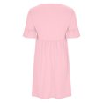 thumbnail image 5 of mtvxesu Dresses for Girls, Women's Spring/Summer European And American Temperament Commuting Leisure Solid Color Ruffle Sleeves Round Neck Dress Short Sleeve Round Neck Knee Length Dress, 5 of 5