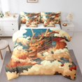thumbnail image 1 of YST 7-Piece Magic Dragon Bedding Set, King Size, Oriental Asian Style, Watercolor Cloud Theme, 1 of 6