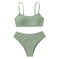 thumbnail image 1 of Hiiyo Big Girls Swimsuit Solid Color Bikini Set Kids Swimwear Bathing Suit,2-Piece, 1 of 3
