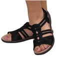 thumbnail image 4 of Liquidation d'Économies d'Été! PEZHADA Sandales pour Femmes, Sandales à Semelle Compensée pour Femmes, Sandales Mode pour Dames à Talon Compensé Confortables à Bout Rond avec Boucle, Sandales Décontractées Noires, 4 of 5