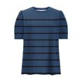 thumbnail image 5 of Pisexur Hauts pour Femmes, Hauts de Sortie pour Femmes & T-Shirt à Manches Courtes Col Rond Imprimé, Haut Ample, Hauts de Printemps pour Femmes Marine, P, 5 of 5