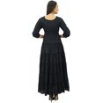 thumbnail image 2 of Bimba Robe Maxi d'Été en Coton à Manches 3/4 pour Femme, Taille à Cordon, 2 of 7