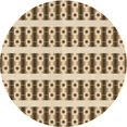 thumbnail image 1 of Ahgly Company Tapis Rond Lavable en Machine Intérieur Transitionnel Rouge Brun, 8 Pieds Rond, 1 of 7