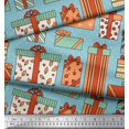 thumbnail image 3 of Soimoi Blue Velvet Fabric Dot & Gift Box Party Print Sewing Fabric Yard 58 Inch Wide, 3 of 3