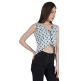 thumbnail image 4 of Moomaya Crop Top à Franges Imprimé pour Femmes, Blouse d'Été Sans Manches à Boutons, 4 of 7