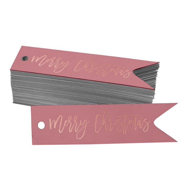 Inkdotpot Rose Gold Foil Paper Hang Tags Merry Christmas Favor Tags 100 Pieces