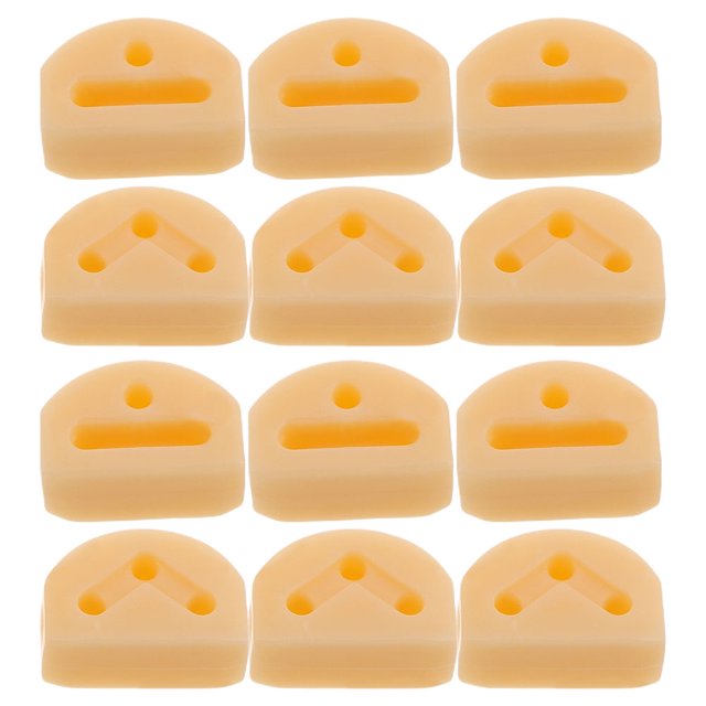 KAKOWELY 12 Pcs Plastic Guitar String Ties Bridge Beads 3 Holes Guitar String Bridgebeads Guitar String Fasteners For Acoustic Classical Guitar Nylon String Guitar Ukulele Beige
