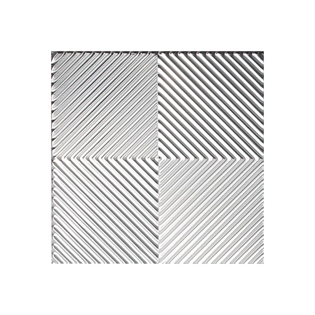 Fasade Quattro Brushed Aluminum Wall Panel Sample 12" x 12"