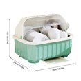 thumbnail image 2 of WIFKLSIIPG Dish Drying Rack with Cover for Kitchen Counter Kitchen Organizers and Storage Rack with Drainboard Space Saving Holder Utensil Storage Dish Dryer Tray Drainer 1pc, 2 of 3