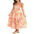 thumbnail image 1 of Robe Maxi Plissée d'Été pour Femme, Col Licou, Sans Manches, Robe Soleil, Dos Croisé, Fluide, Maxi Longue, 1 of 6