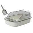 thumbnail image 4 of Yinanstore Large Cat Litter Box Kitten Litter Box Cat Sand Basin Cartoon Shape Large Bed Pan Cat Sandbox Durable High Sides Cat Litter Box gray, 4 of 8