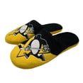 thumbnail image 1 of Forever Collectibles Pittsburgh Penguins NHL Giant Logo Slippers - Medium, 1 of 1