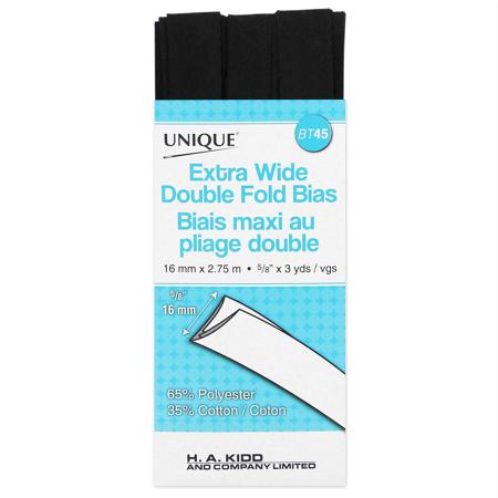 UNIQUE Extra-Wide Double-Fold Bias Tape - ~16 mm (0.63 in) × 2.75 m (5/8 in × 3 yd), polycoton