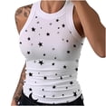 thumbnail image 1 of Fridja Womens O-Neck Sleeveless Star Print Vest Sport Tank Tops Causel Blouse, 1 of 5