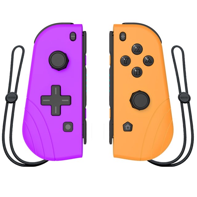 Wireless Custom Switch Joy Pad Controllers L/R Left and Right Remotes Compatible for Nintendo Switch(Purple Orange)
