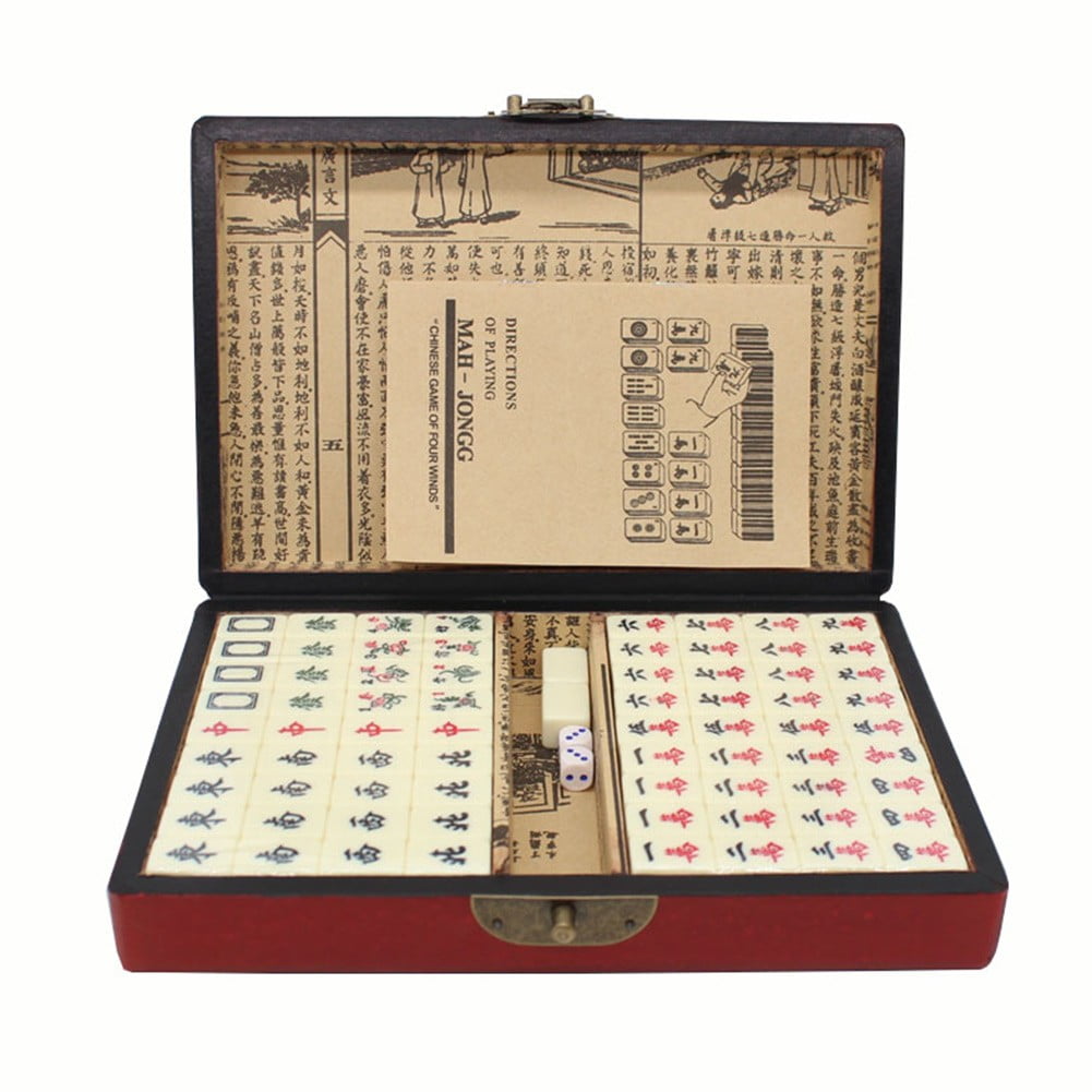 Mini Mahjong Traditionnel Chinois – Boîte Portable – Jeu Famille Et Amis – Voyage – Cadeau Collection