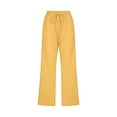 thumbnail image 4 of Timegard Womens Plus Size Pants Capris Cotton Linen Solid Color Casual Loose Cropped Trousers with Pockets, 4 of 5