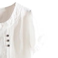 thumbnail image 4 of Leutsin Womens Plus Size O-Neck Short Sleeve Print Buttons Cotton Linen Vintage Tops, 4 of 4