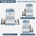 thumbnail image 1 of EastVita Twin Size Bed Frame with Storage Headboard,Girls Bed Frame with 2 Drawers,Boucle UpholsteRed Platform Bed with Bookcase,No Box Spring Needed,Easy Assembly,Blue, 1 of 6